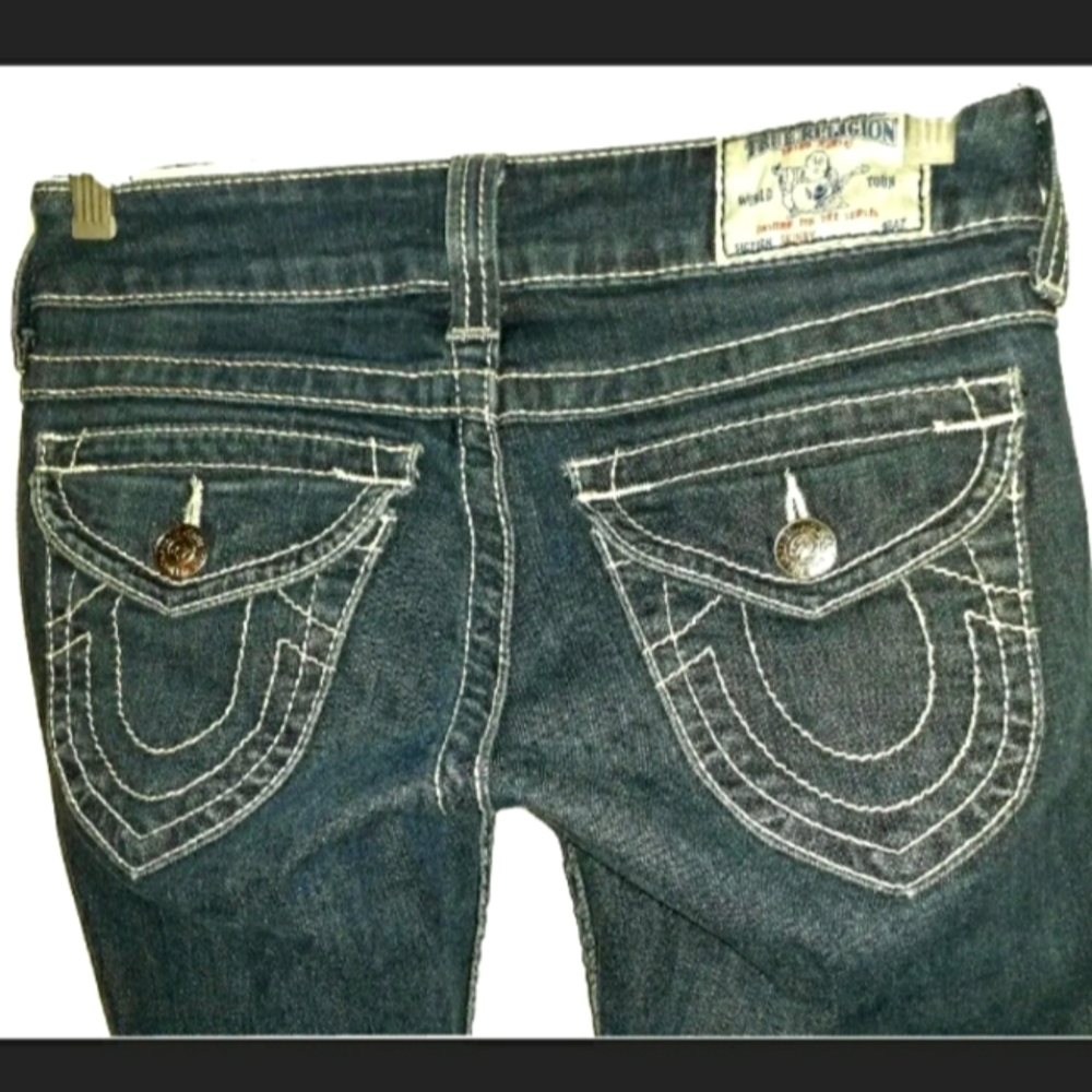 Womens 25Long (26.5x35) True Religion ~Skinny~ Stretch Dark Wash Matchstick Jean
